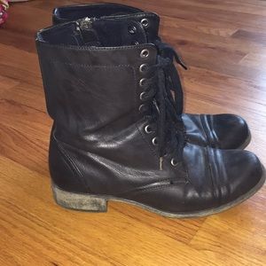 Women’s black combat boots size 8